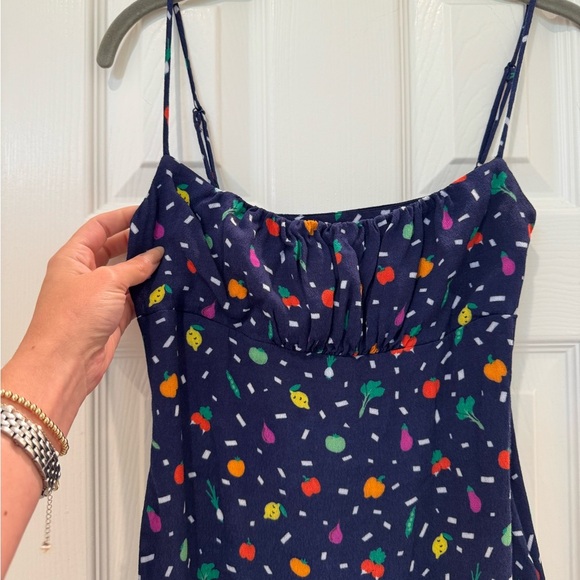 Staud Farmer’s Market Print Veggie Shift Dress Sleeveless Spaghetti Strap - Picture 4 of 8